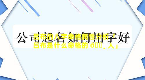 吕布的八字命格属性分析「吕布是什么命格的 🌸 人」